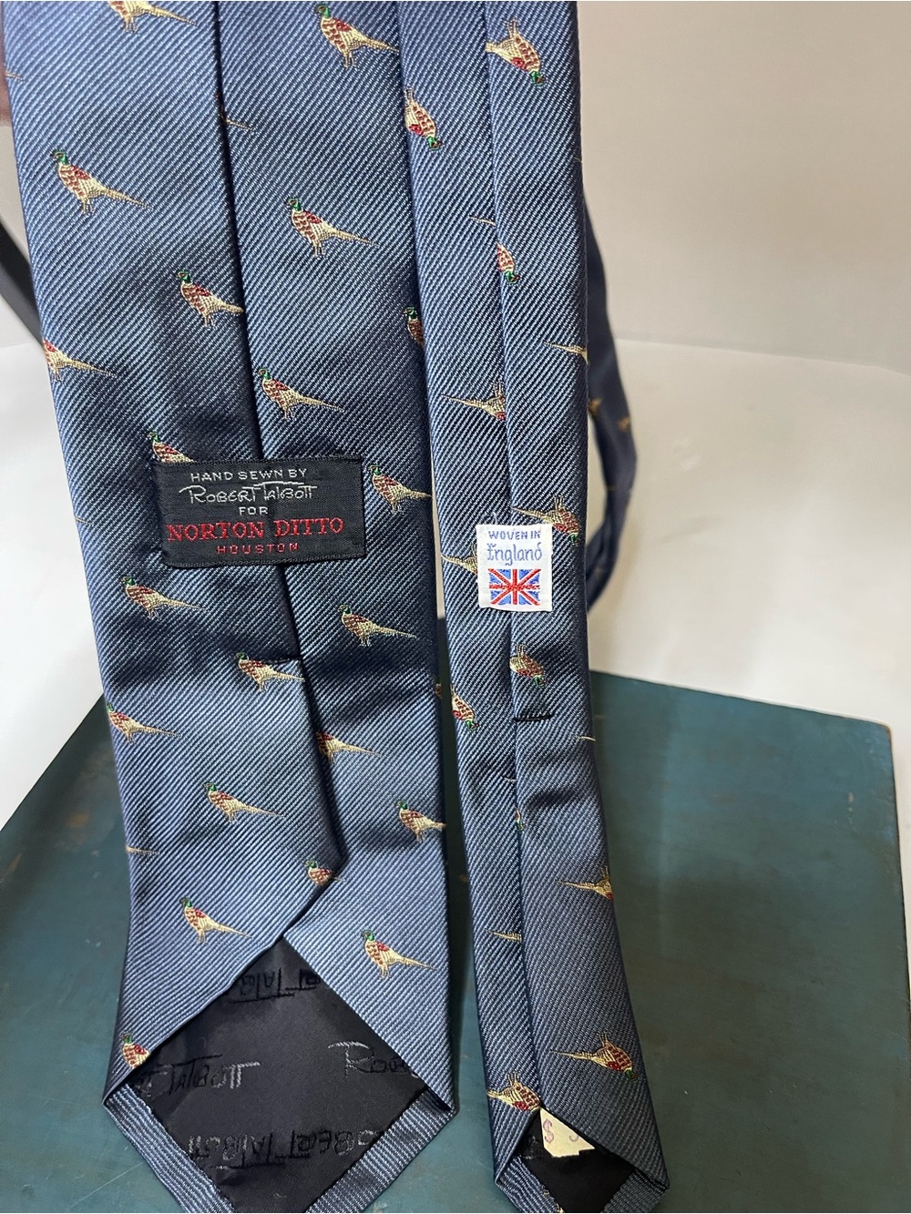 Norton Ditto Robert Talbott Vintage Silk Tie Golden Pheasant 80s 90 Ireland Hunt